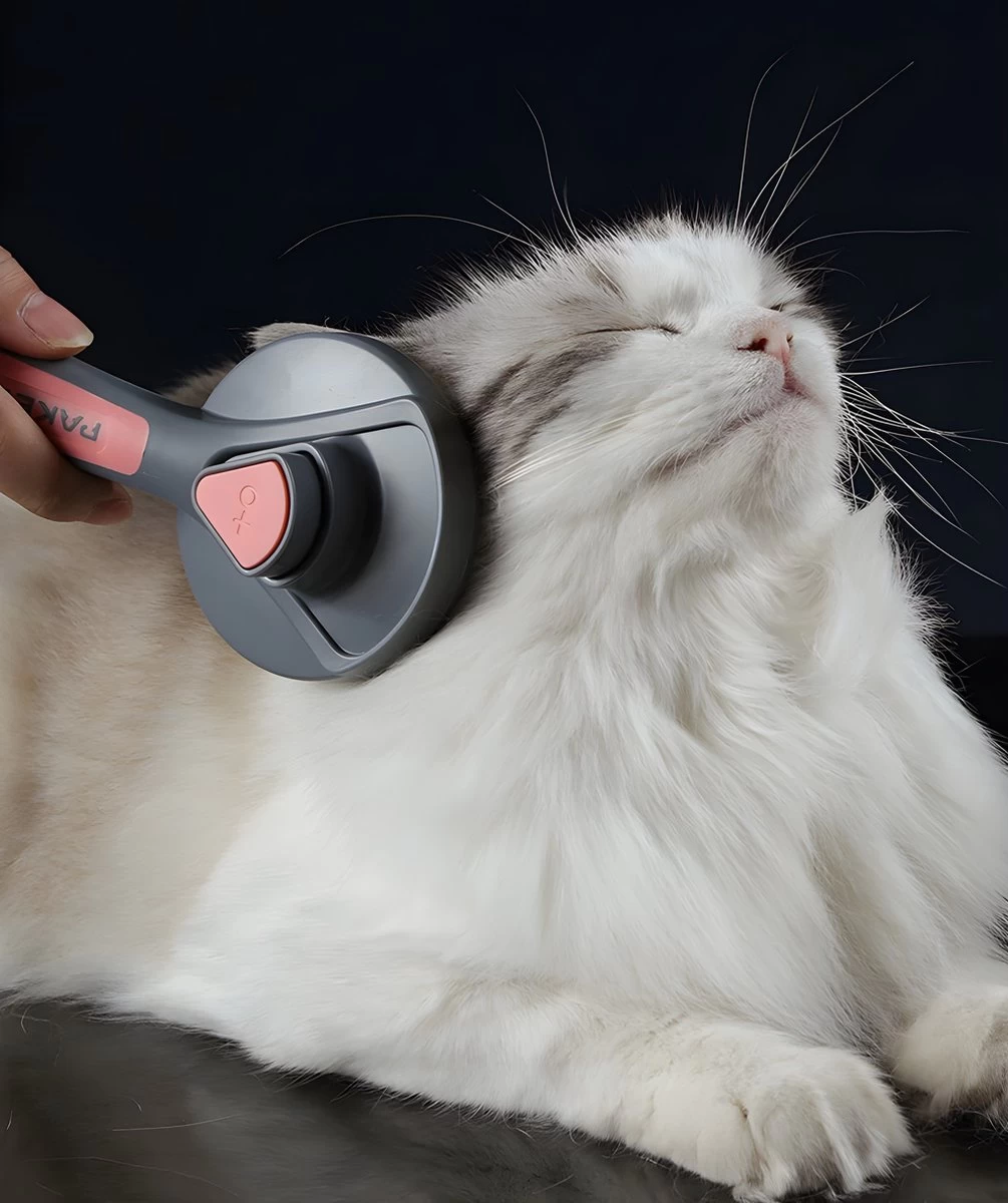 Pakeway T9 - Kattenborstel - Zelfreinigende Kattenkam - Roze - Massageborstel - 19,3 Cm - Afbeelding 11