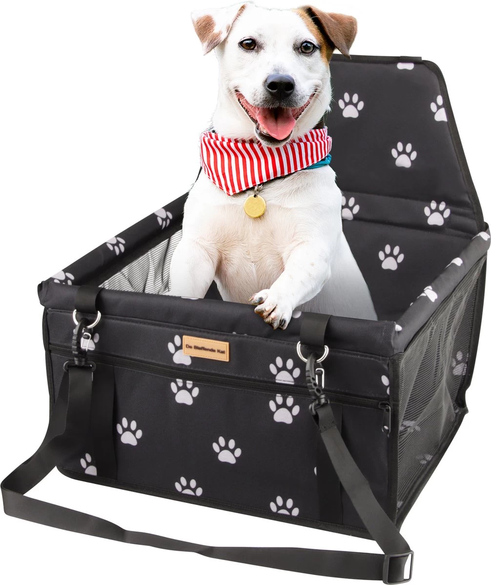 Luxe Autostoel Hond – Opvouwbare Hondenmand Auto – Reisbench Hond – Automand Hond -Hondenstoel Pootjesprint - Afbeelding 4