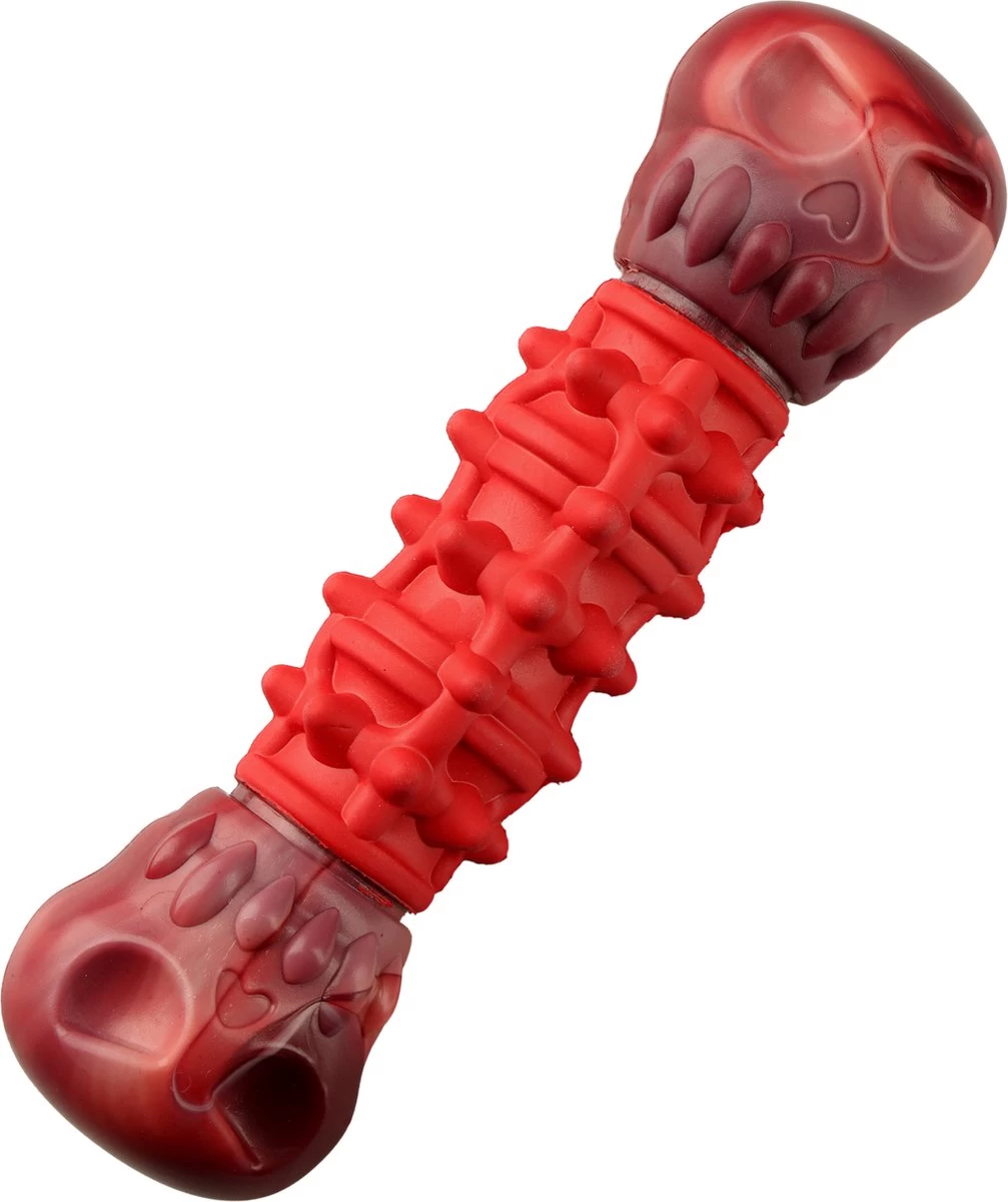 Kauwbot Hond Extra Sterk Kauwspeelgoed Melk Geur Smaak Honden Speelgoed - Rood Wit - Dutchwide - Afbeelding 9