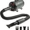 Qumax Professionele Hondenföhn Met 4 Opzetstukken – Waterblazer Voor Honden – Stil Design – Compact En Modern - Zwart