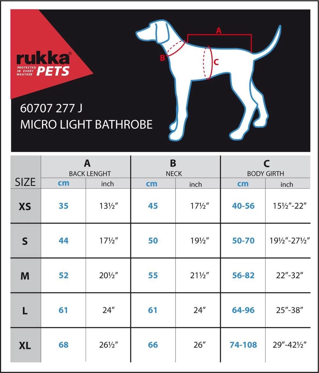 Rukka Pets Micro Light Badjas - Lichtgewicht - Microvezel - Sterk Absorberend - Maat XL - Afbeelding 6