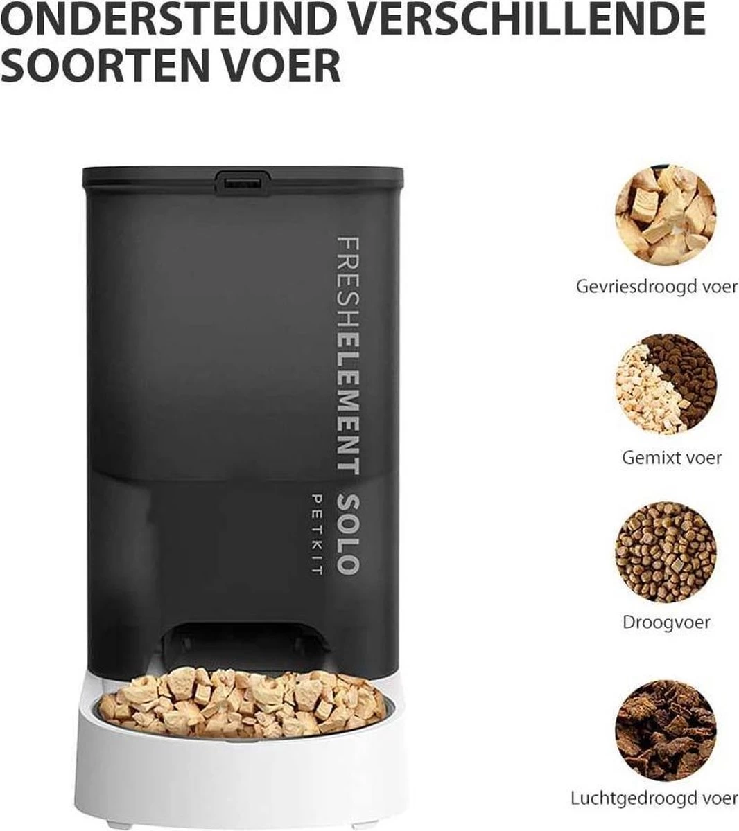 PETKIT® Eversweet SOLO + Element SOLO ZWART – Drinkfontein Kat – Automatische Voerbak Kat – Met App - Afbeelding 4