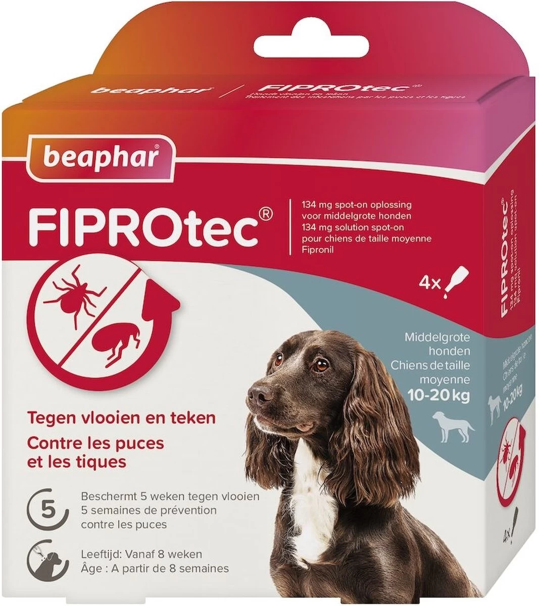 Beaphar Fiprotec Vlooien- En Tekenmiddel Hond 10-20 Kg - 4 Pipetten - Afbeelding 4