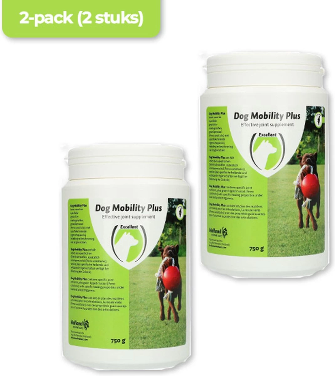 Excellent Dog Mobility Plus 2-pack – Ter Ondersteuning Van De Pezen, Kraakbeen, Banden En Gewrichten Van Honden - Geschikt Voor De Hond - Aanvullend Diervoeder – 2x750g