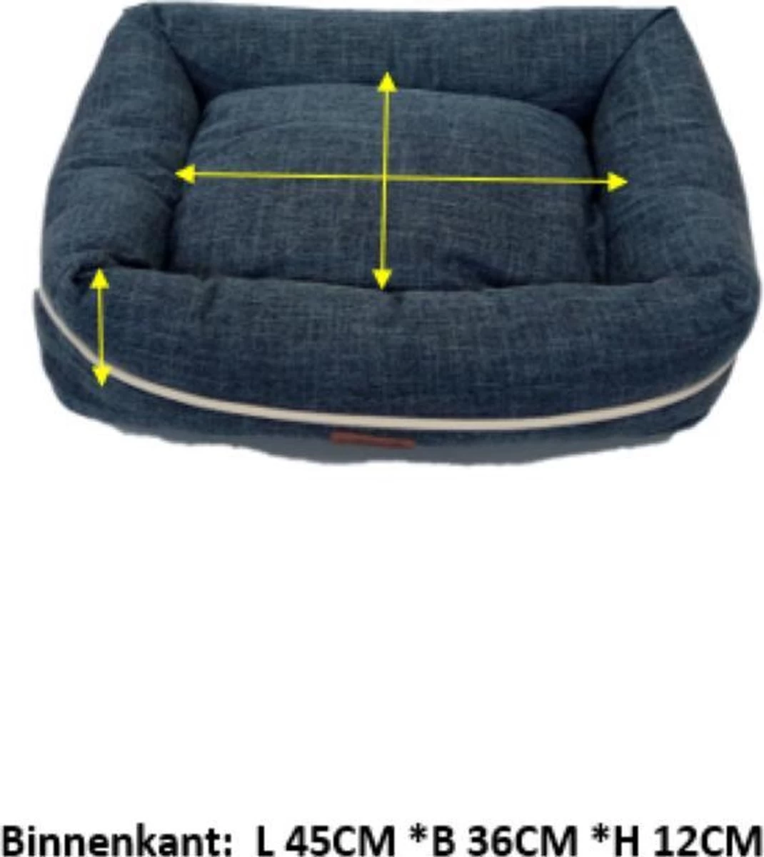 I-CiGO Homy Luxe - Hondenmand - In-kussen Dubbelzijdig Gebruik 70x60xH14cm/Blauw - Afbeelding 5