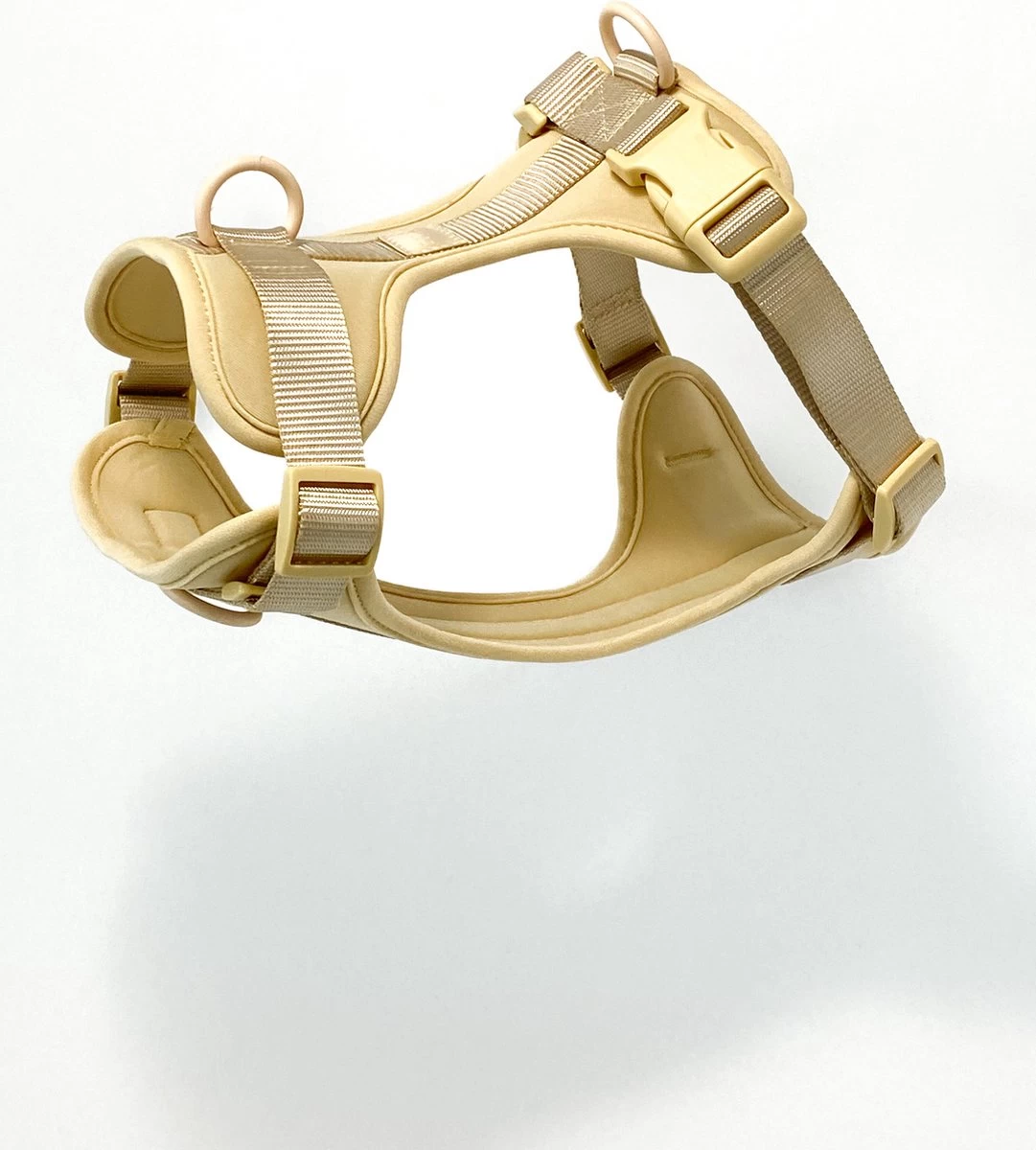 Pood Anti-Trek Hondentuig - Verstelbaar Stijlvol Hondenharnas - Y Tuig - XS Kleine Hond - Beige