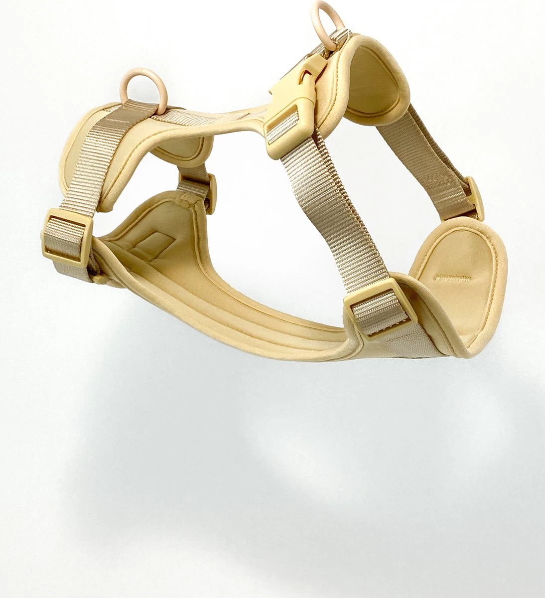 Pood Anti-Trek Hondentuig - Verstelbaar Stijlvol Hondenharnas - Y Tuig - XS Kleine Hond - Beige - Afbeelding 2