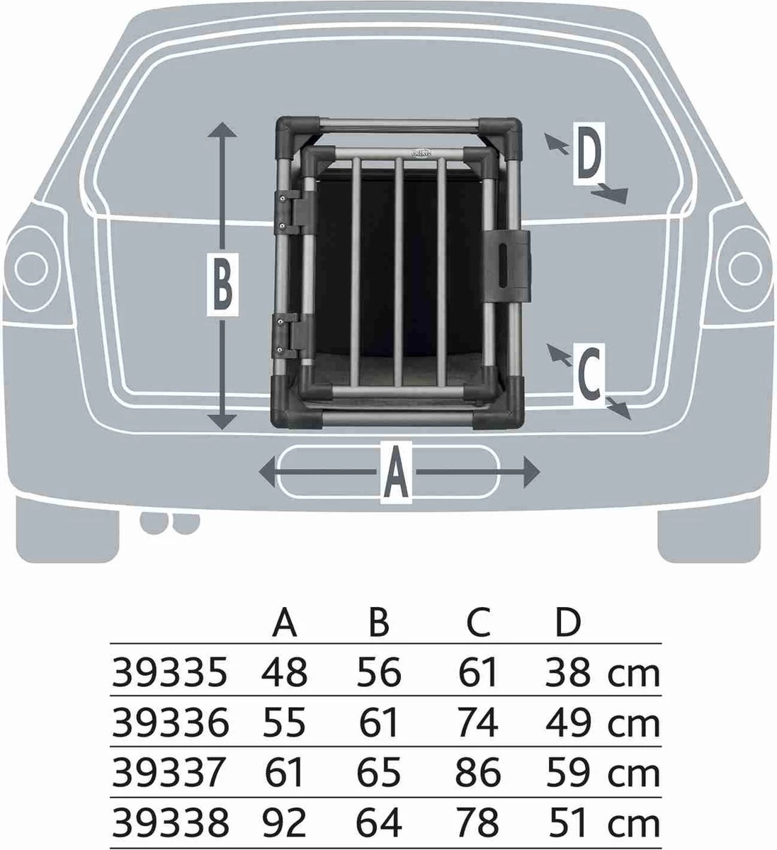 Trixie Vervoersbox Aluminium Grafiet - M 74X55X61 CM