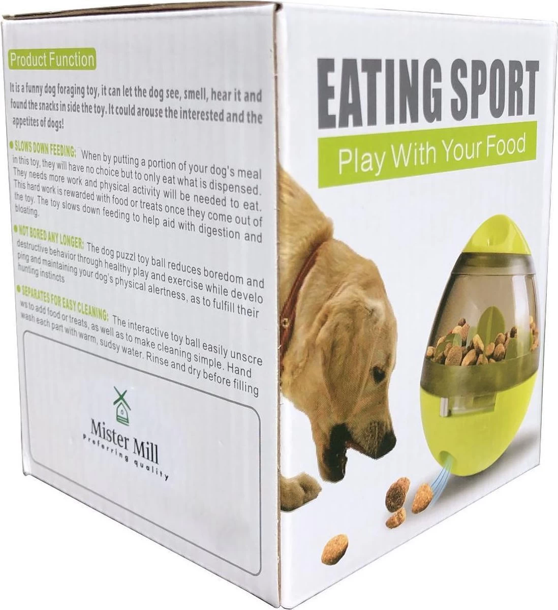 Mister Mill Speelbal - Honden Speelgoed Intelligentie - Voerbal - Snackbal Hond Kat – Interactieve Hond Kat - Voer EI - Afbeelding 7