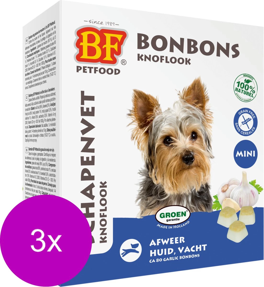 Biofood Mini Schapenvetbonbons Met Knoflook - Hond - Voedingssupplement - 3 X 80 Bonbons - Afbeelding 3