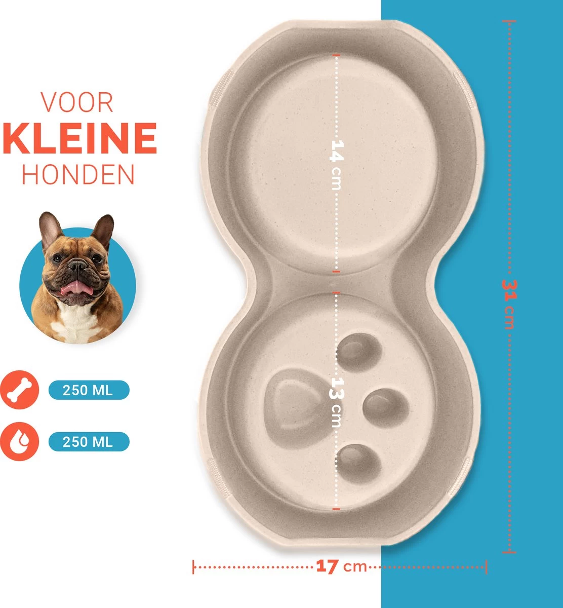Anti Schrokbak Voor Kleine Honden - Hondenvoerbak - Slowfeeder Voerbak Katten - Hondenbak En RVS Waterbak - Afbeelding 4