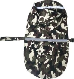 Waterproof Regenjas Maat L- Poncho Voor Honden Met Reflectie Strip - Camouflage Groen