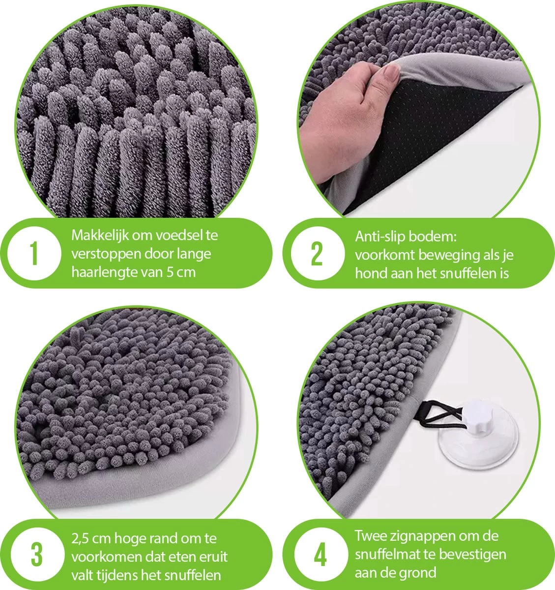 SNOOTS - Snuffelmat Hond - Snuffelmatten Voor Hond En Puppy - Honden Speelgoed Intelligentie - Agility Voor De Hond - Hondentraining - Denkspel Hond - Wasbaar Incl. Zuignappen - Afbeelding 6