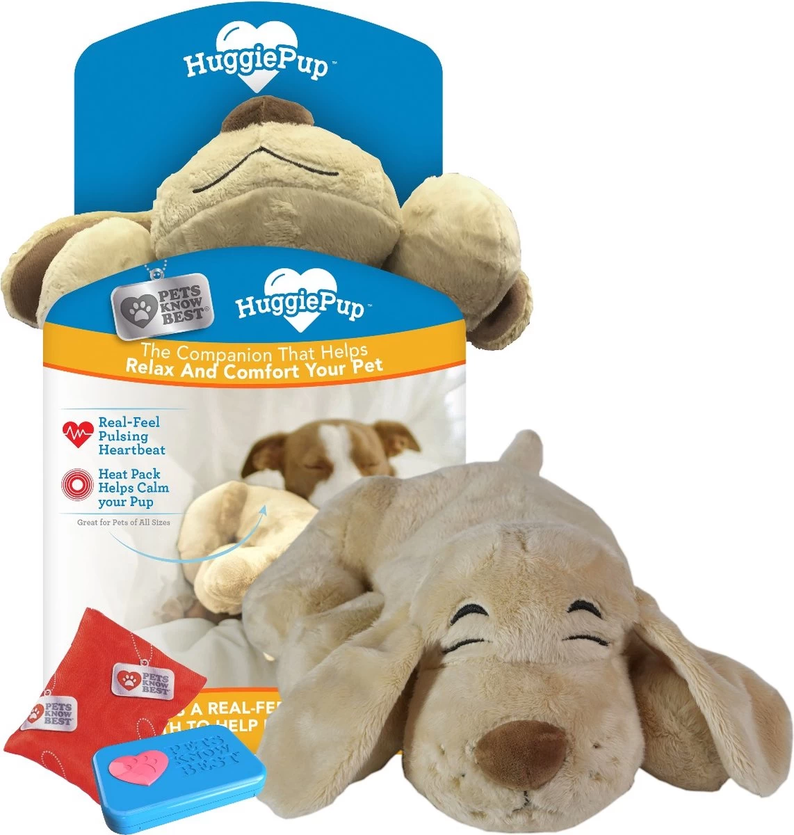 HuggiePup, Hartslagknuffel - Knuffelhond Met Hartslag En Warmhoud Zakje – Warmte Knuffel – Puppy Knuffel – Puppyknuffel Met Hartslag – Snuggle Puppy - Heartbeat - Afbeelding 6