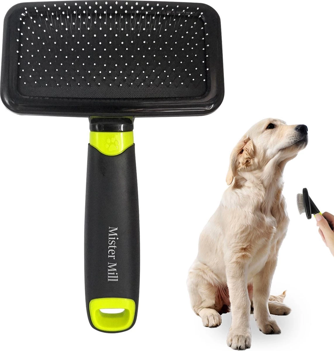 Mister Mill Slickerborstel Kat Hond - Hondenborstel Langharig Kortharig - Haarverwijderaar Voor Huisdieren - Kattenhaar Verwijderaar - Afbeelding 8