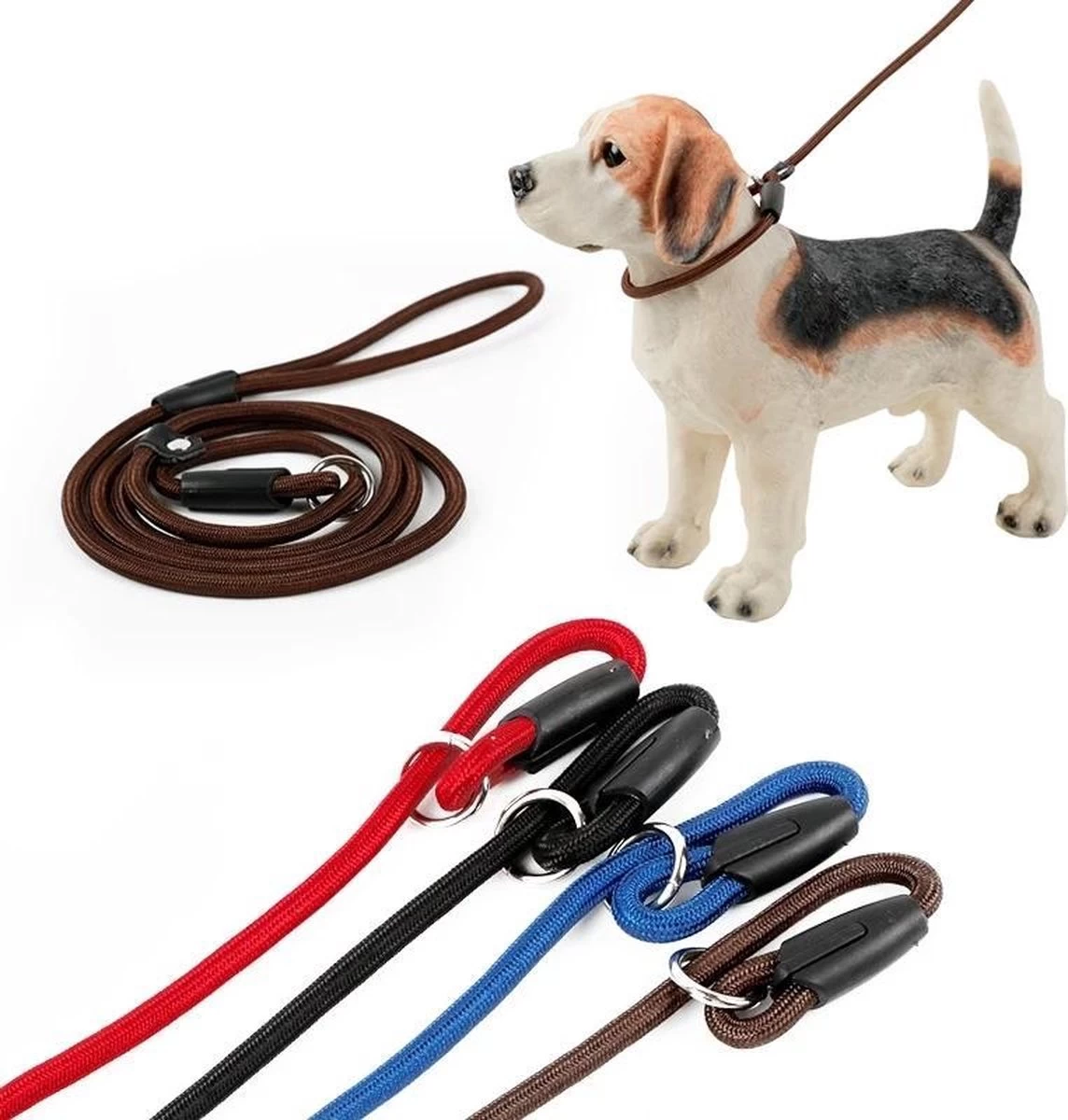 LOUZIR Cesar Millan Sliplijn Met Stop - Hondenriem - Rood - 130 Cm - Afbeelding 3