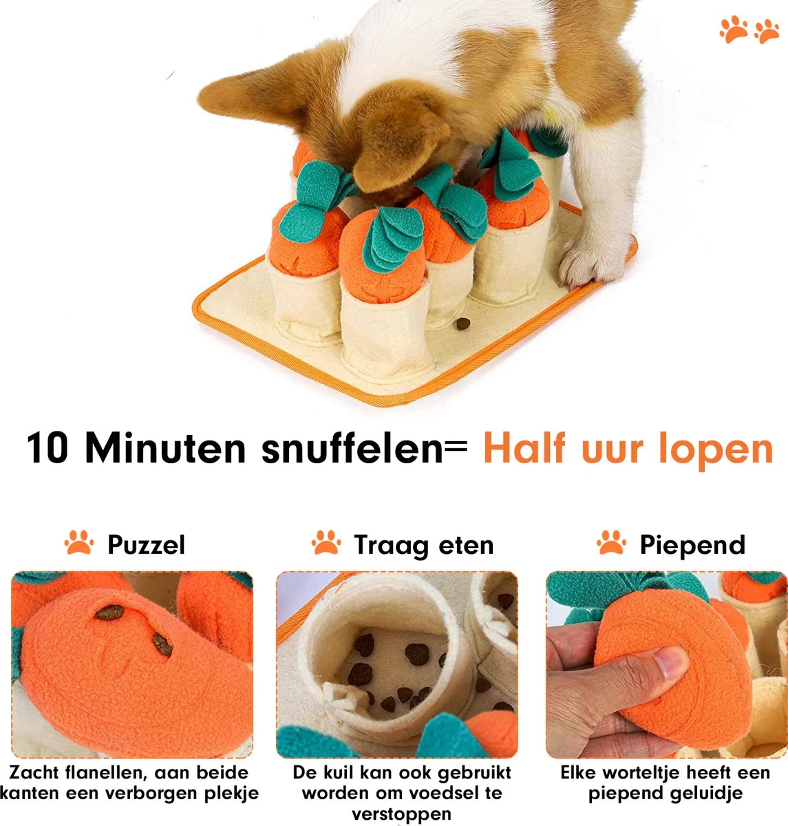 Premium Snuffelmat Voor Hond En Kat - Intelligentie Speelgoed - Snuffel Mat Puppy - IQ Hondenspeeltjes - Educatieve Training Huisdier - Snuffeltrainer Hondenpuzzel - Educatief Speelgoed - Vetalo - Afbeelding 10