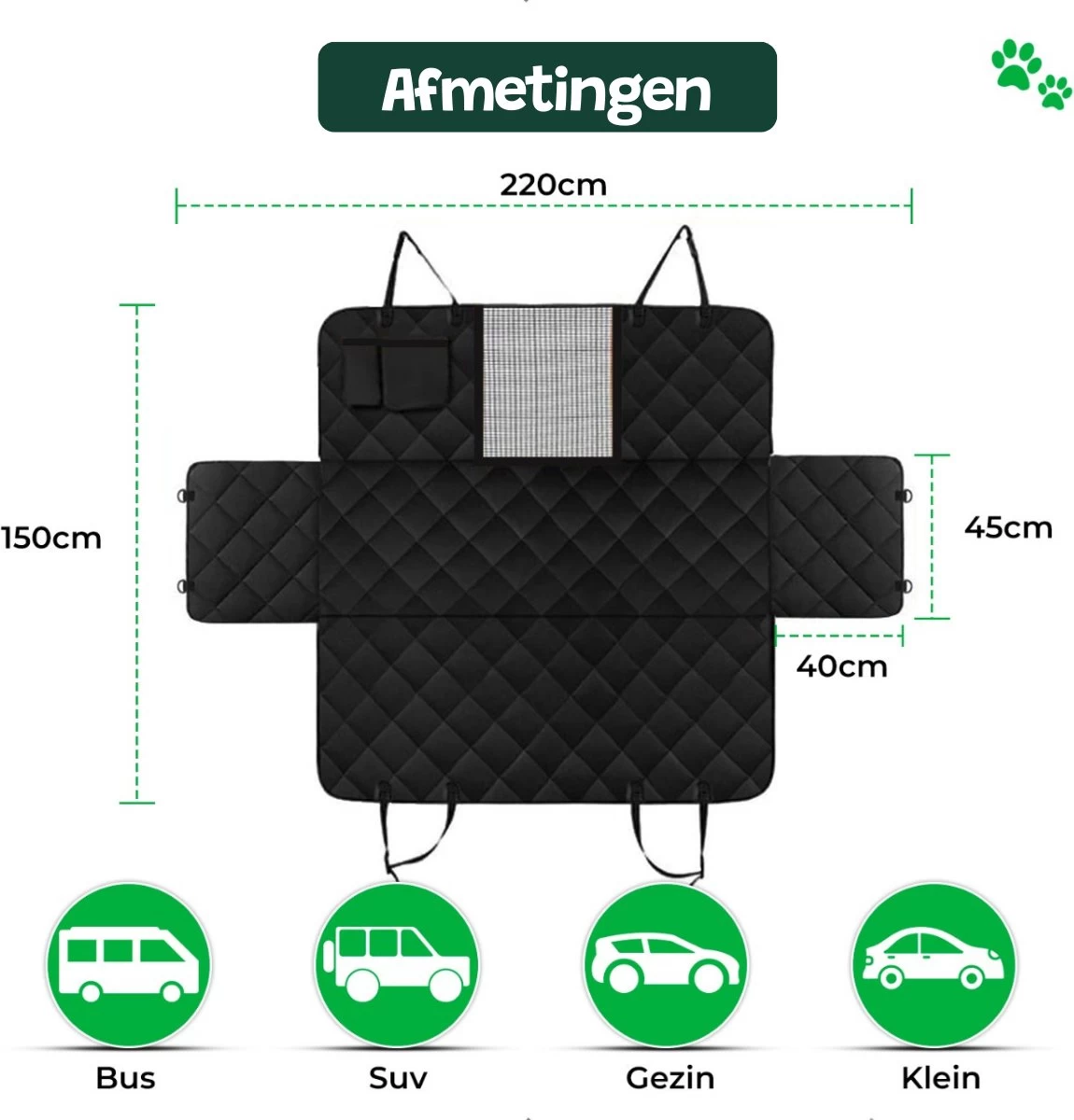 Premium Hondendeken Auto Achterbank Kijkvenster - Incl 2 Hondenriemen En E-Book - Autodeken Hond - Autobench Voor Hond - Zwart Oranje - Afbeelding 12