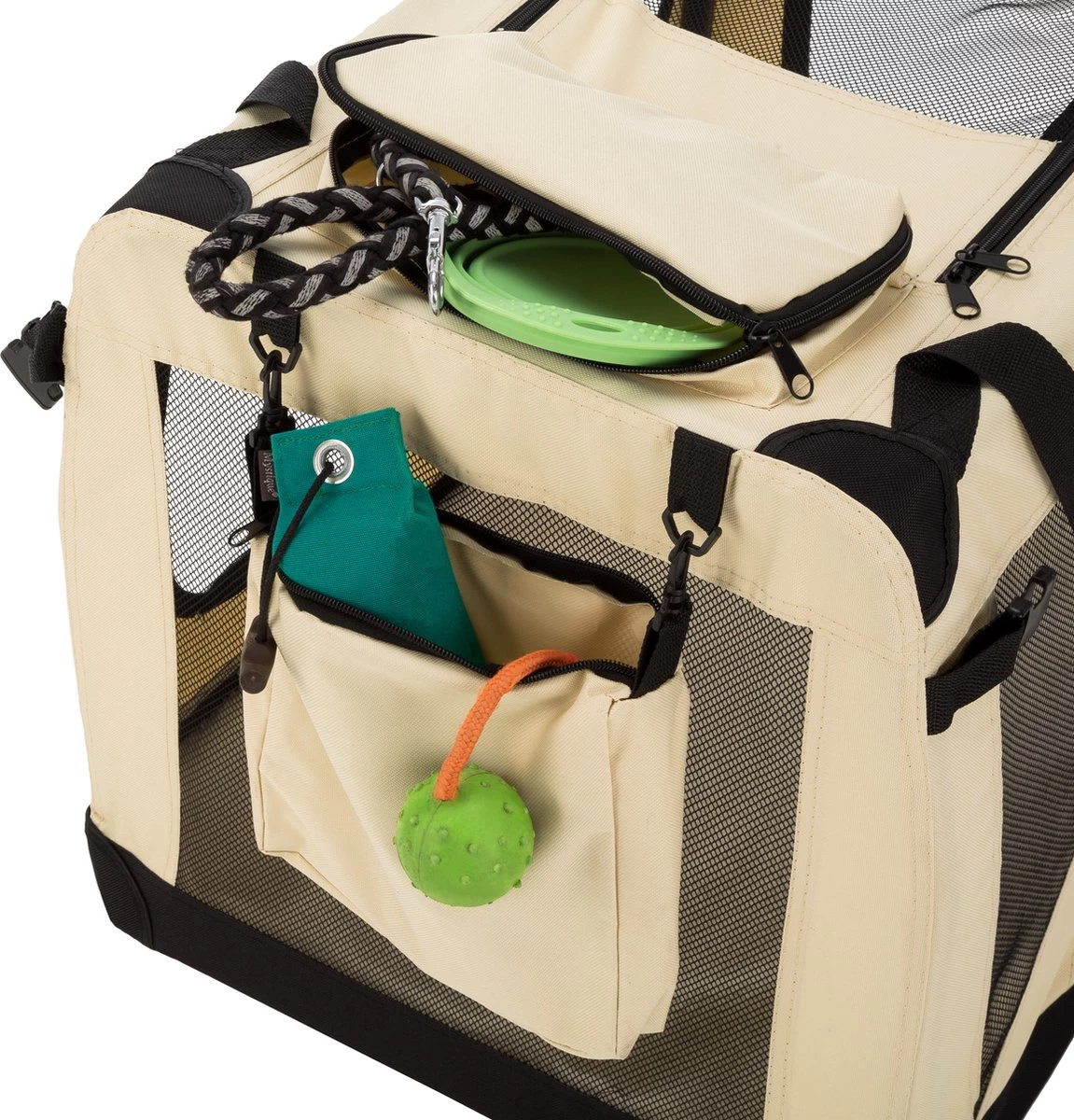 Autobench Nylon Bench Hond - Beige/Zwart - 68 X 41 X 51 Cm - Afbeelding 4