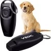 VEDIC® - Luxe Clicker Met Fluit - Clickertraining Voor Honden - Zwart - Bevestigingsring - Fluit - Hondentraining