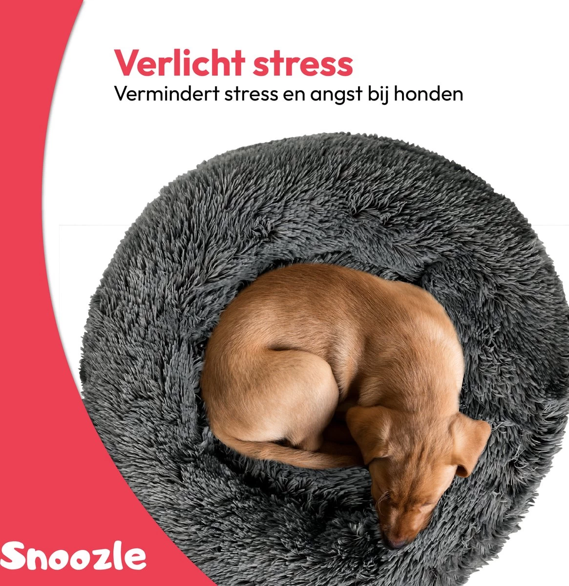 Snoozle Donut Hondenmand - Zacht En Luxe Hondenkussen - Wasbaar - Fluffy - Hondenmanden - 60cm - Grijs - Afbeelding 7