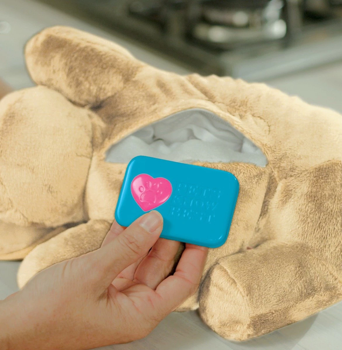 HuggiePup, Hartslagknuffel - Knuffelhond Met Hartslag En Warmhoud Zakje – Warmte Knuffel – Puppy Knuffel – Puppyknuffel Met Hartslag – Snuggle Puppy - Heartbeat - Afbeelding 4