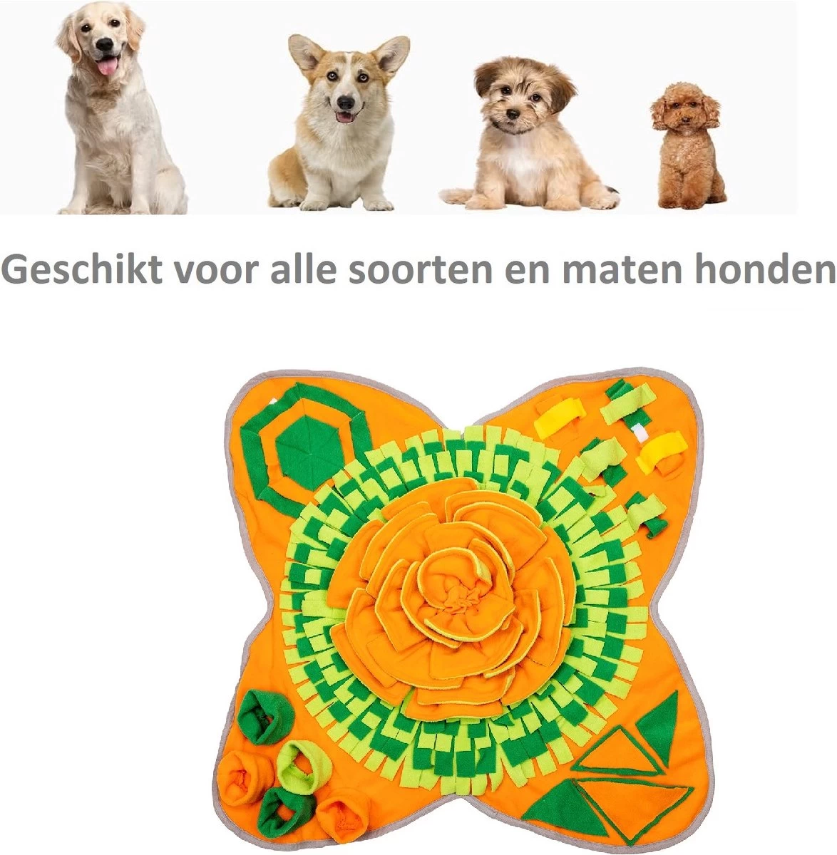 SNUFFIES® Snuffelmat Belle 60x50cm – Snuffelmat – Snuffelmatten - Honden Speelgoed - Honden Speelgoed Intelligentie - Snuffelmat Hond - Snuffelmatten – Hersenwerk – Honden Speeltjes – Puppy - Puppy Speelgoed - Honden Denkspelletjes - Afbeelding 7