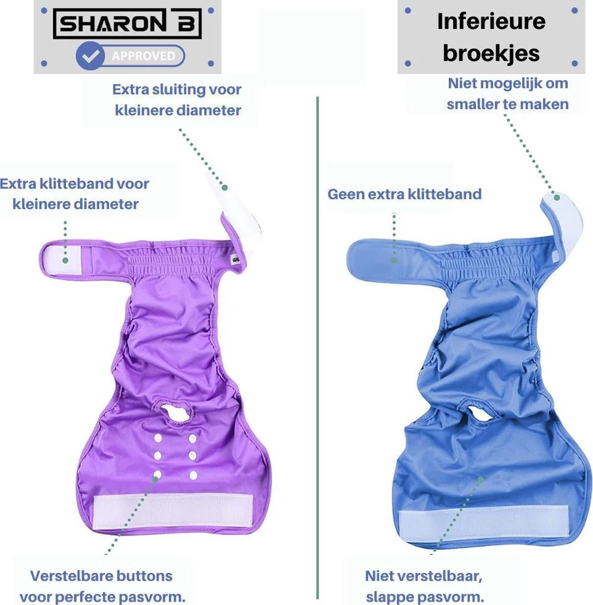 Sharon B Loopsheidbroekje Hond - Luipaard - Maat S - Wasbaar - Afbeelding 8
