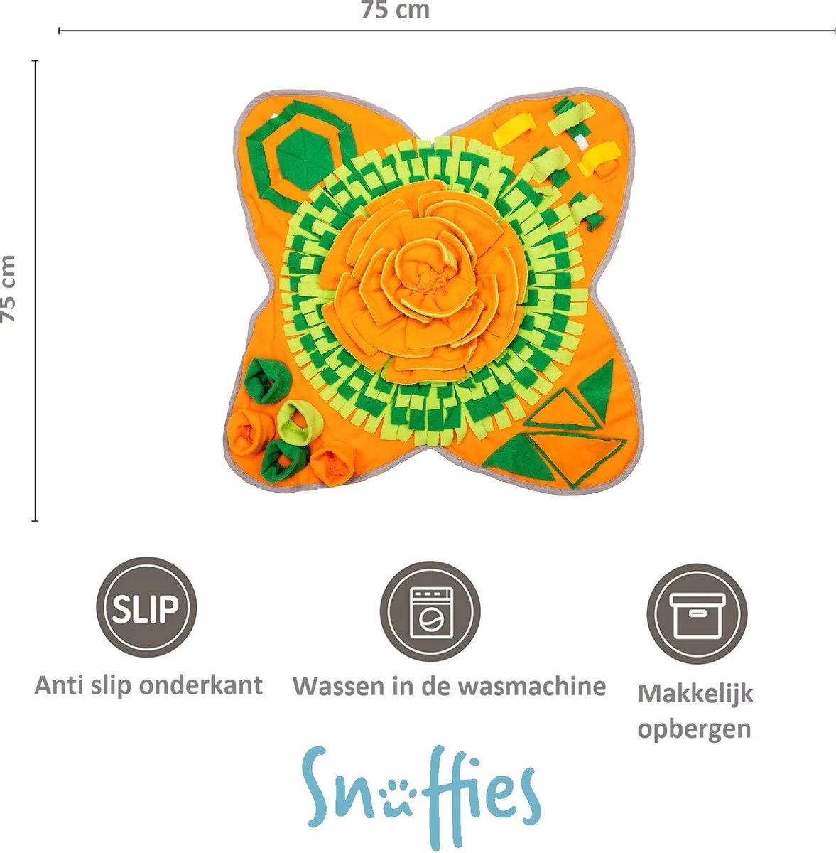 SNUFFIES® Snuffelmat Belle 60x50cm – Snuffelmat – Snuffelmatten - Honden Speelgoed - Honden Speelgoed Intelligentie - Snuffelmat Hond - Snuffelmatten – Hersenwerk – Honden Speeltjes – Puppy - Puppy Speelgoed - Honden Denkspelletjes - Afbeelding 6