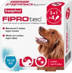 Beaphar Fiprotec Vlooien- En Tekenmiddel Hond 10-20 Kg - 4 Pipetten