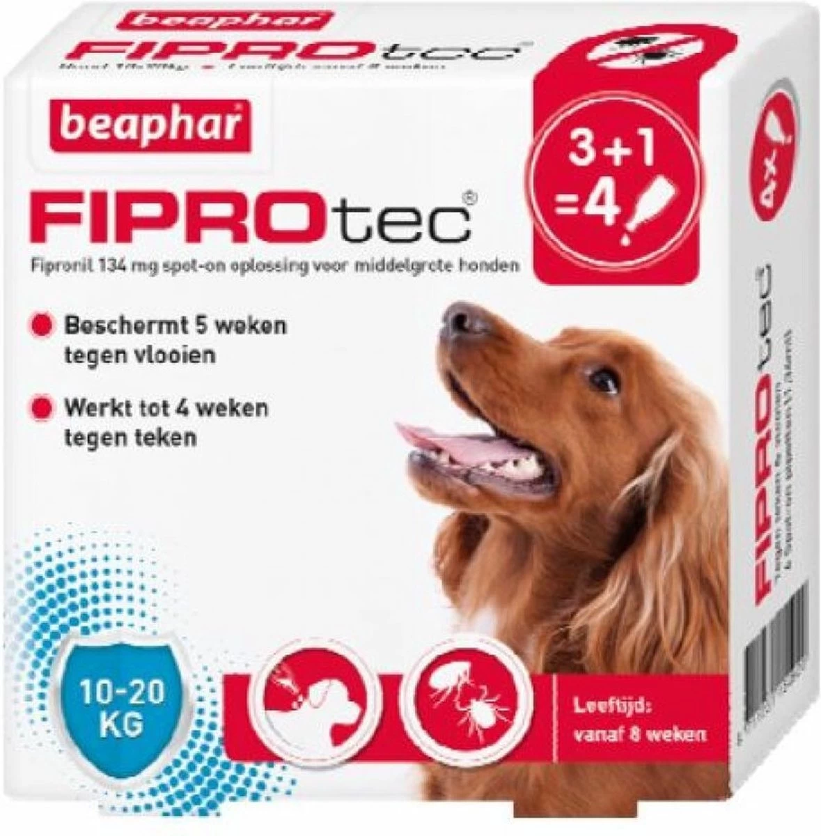 Beaphar Fiprotec Vlooien- En Tekenmiddel Hond 10-20 Kg - 4 Pipetten