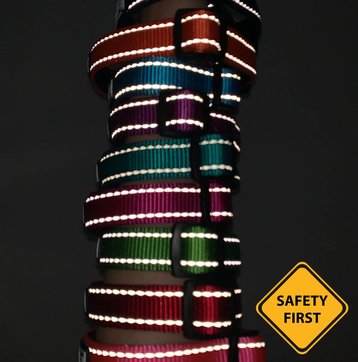 Halsband Hond - Reflecterend - Zwart - Maat M - Oersterk - Waterdicht - Hondenhalsband - Geschikt Voor Iedere Hondenriem - Voor Middelgrote Honden - Afbeelding 8