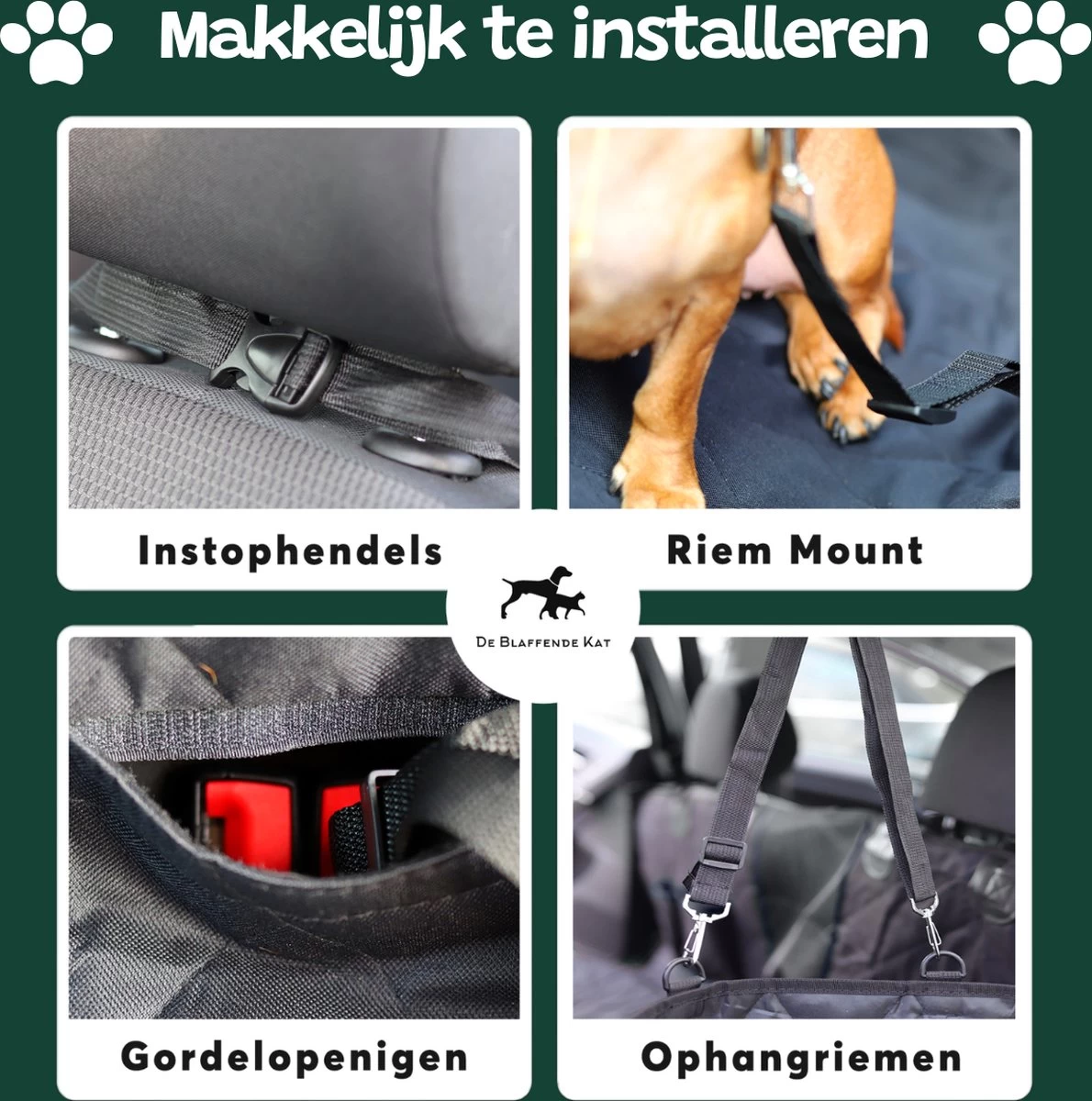 Premium Hondendeken Auto Achterbank Kijkvenster - Incl 2 Hondenriemen En E-Book - Autodeken Hond - Autobench Voor Hond - Zwart Oranje - Afbeelding 9