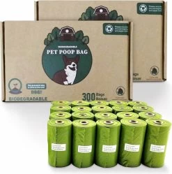 YORGS Hondenpoepzakjes Groen - Duurzame Poepzakjes Hond - Grote Sterke Zakken - 600 Stuks - 40 Rollen - 33 X 22 CM