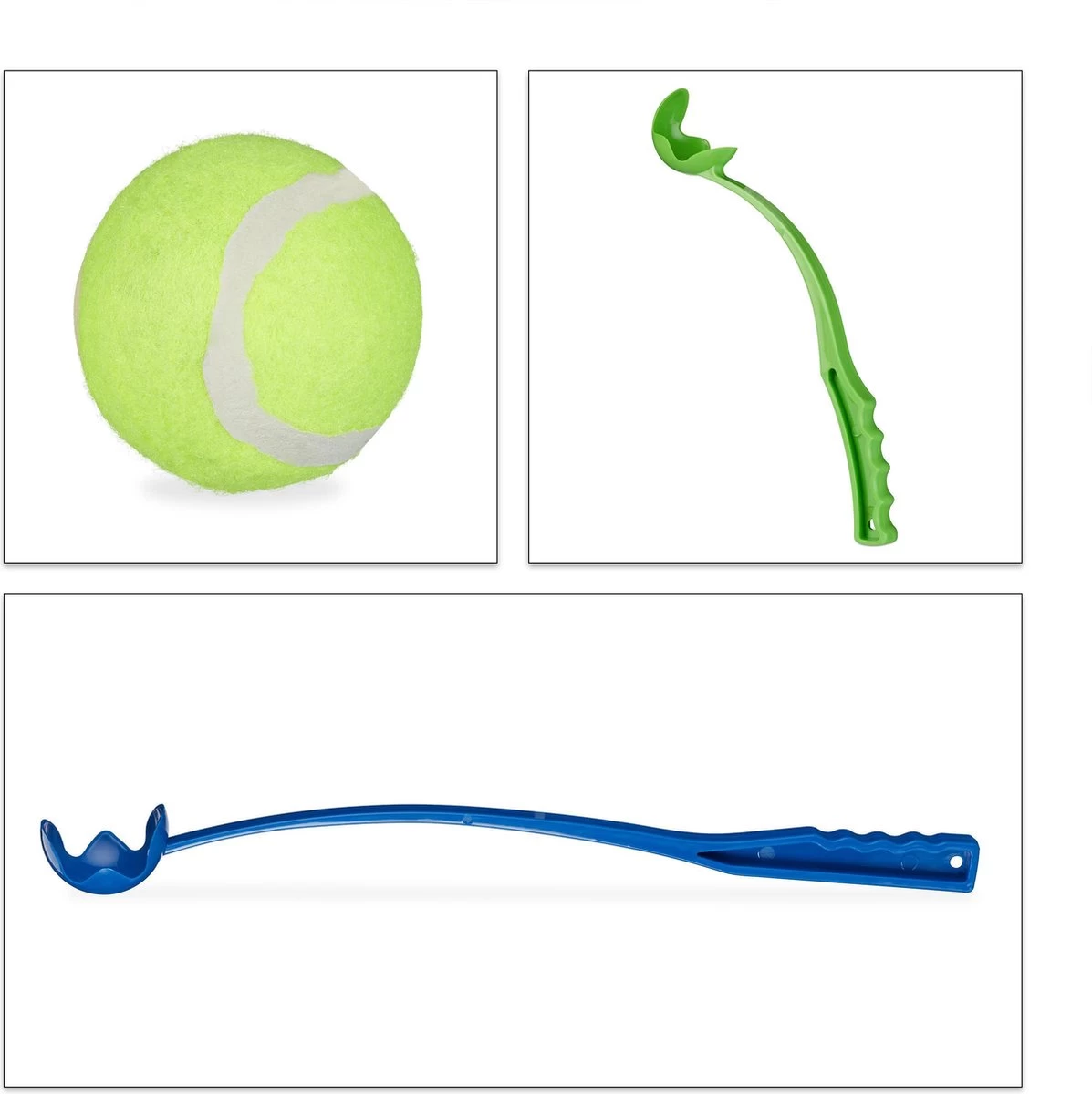 Relaxdays Ballenwerper Voor Honden - 2 Werpstokken + 5 Ballen - Ballengooier - Speelgoed - Afbeelding 8