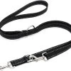 Happilax Dog Leash 2m Adjustable - Black/Reflective - 3-Step Adjustable Leash - Double Leash, Tug Leash - Geschikt Als Hondenriem Voor Grote Honden Of Als Sleepriem Voor Kleine Honden.