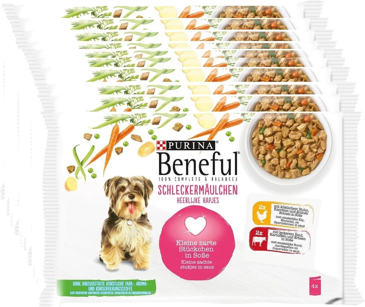 Beneful Pouch - Hondenvoer Kip & Rund In Saus - 40 X 100 G