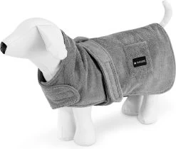 Navaris Hondenbadjas Van Zachte Badstof - Hondendroogjas Met Klittenband - Absorberende Hondenhanddoek Microvezel - Sneldrogende Hondenjas - Maat S