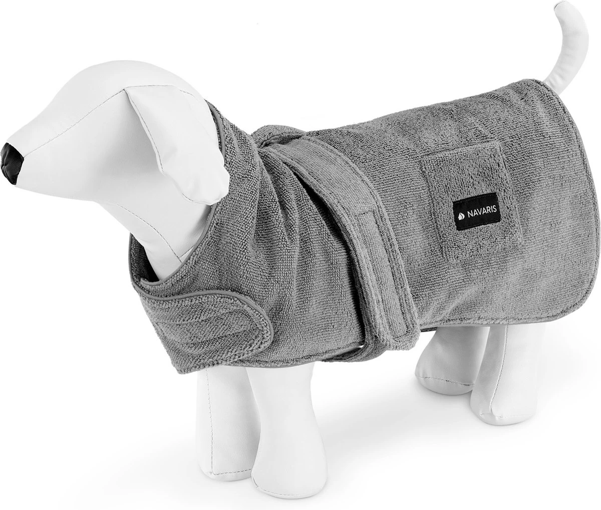 Navaris Hondenbadjas Van Zachte Badstof - Hondendroogjas Met Klittenband - Absorberende Hondenhanddoek Microvezel - Sneldrogende Hondenjas - Maat S