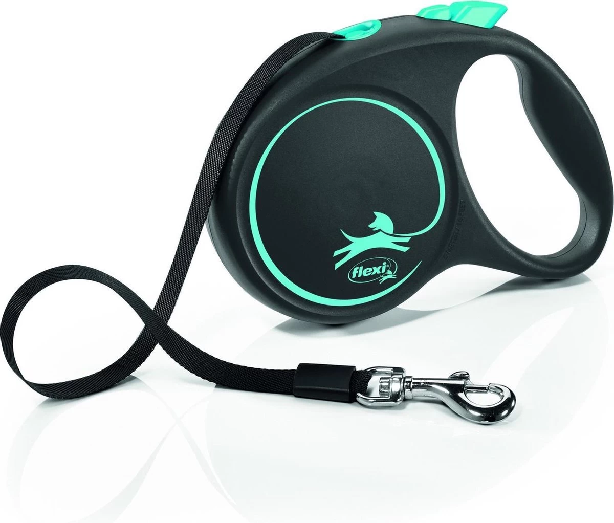 Flexi Rollijn Design - Zwart / Blauw - L