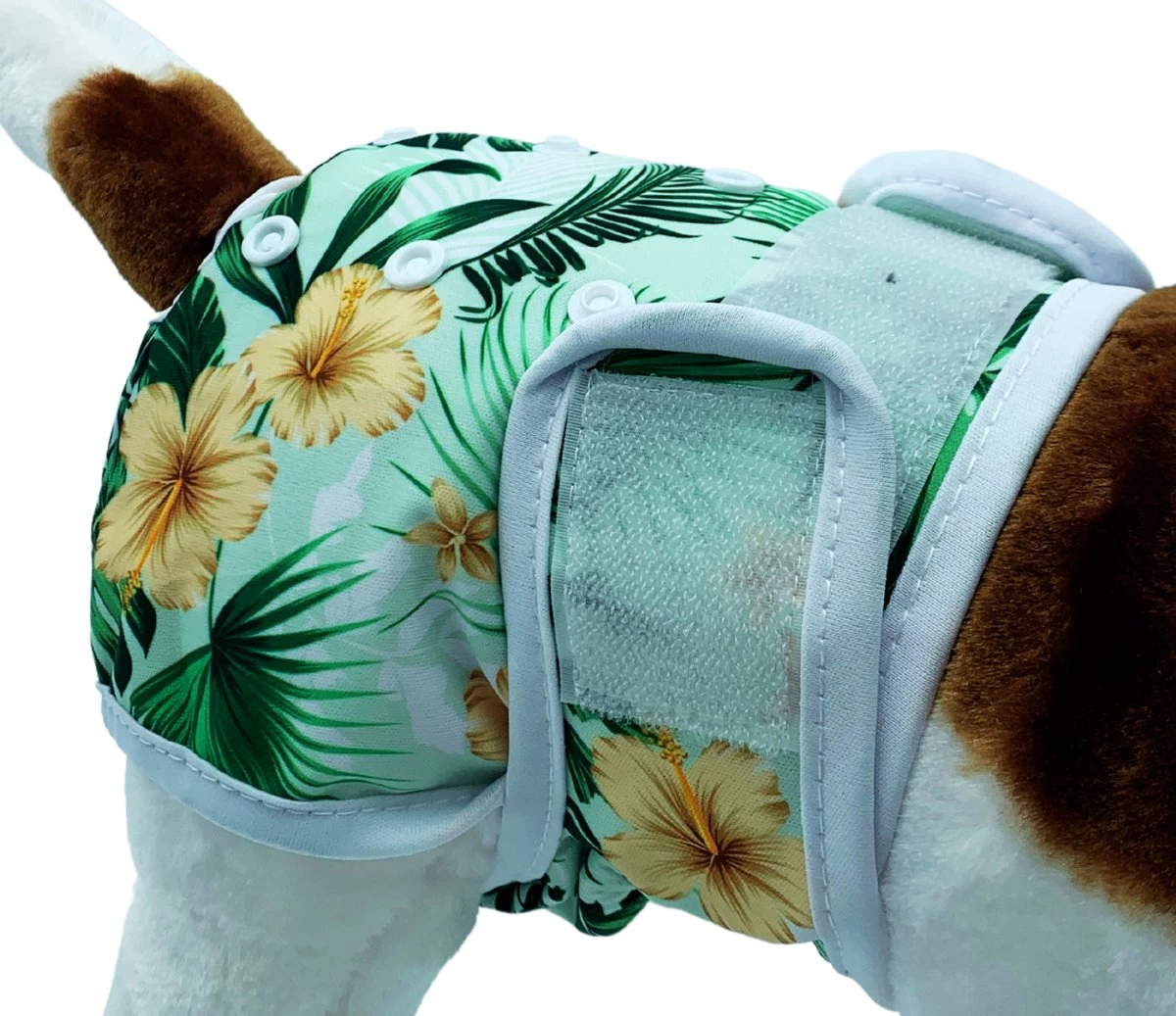 Loopsheidbroekje Hond - Bloemenprint - Maat M - Voor Middelgrote Honden - Herbruikbaar - Hondenbroekje - Hondenluier - Loopsheid - Ongesteldheid - Voorkomt Ongewenste Zwangerschappen Bij Teefjes - Milieuvriendelijk - Verantwoord - Perfecte Pasvorm - Afbeelding 9