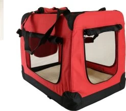 Topmast ReisBench Nylon Bench - Honden Bench XXXL Rood 102x69x69cm - Stoffen Bench - Vouwbench - Auto Bench - Honden 35-50kilo