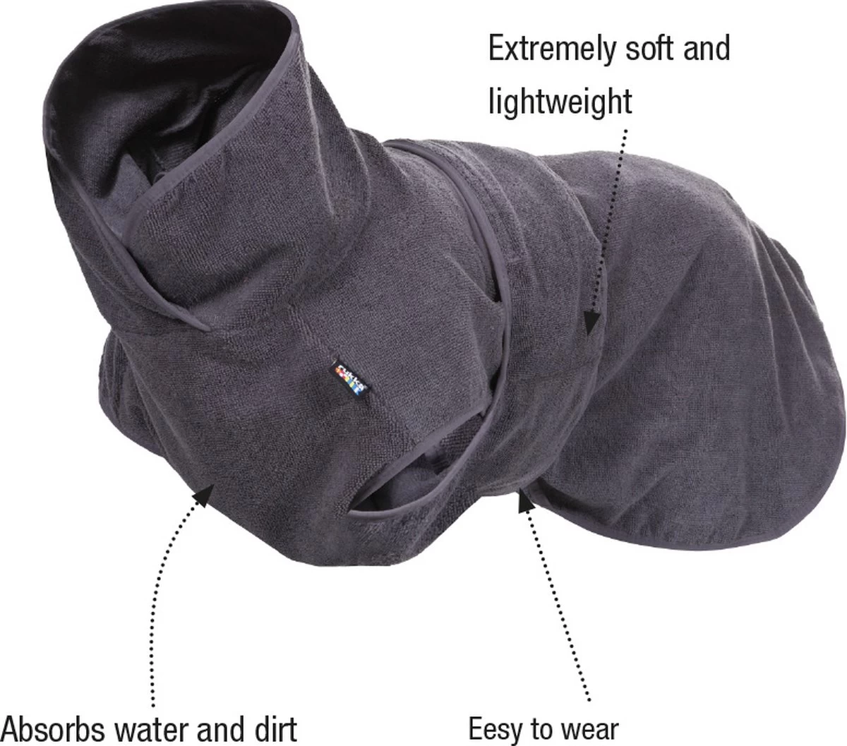 Rukka Pets Micro Light Badjas - Lichtgewicht - Microvezel - Sterk Absorberend - Maat XL - Afbeelding 2