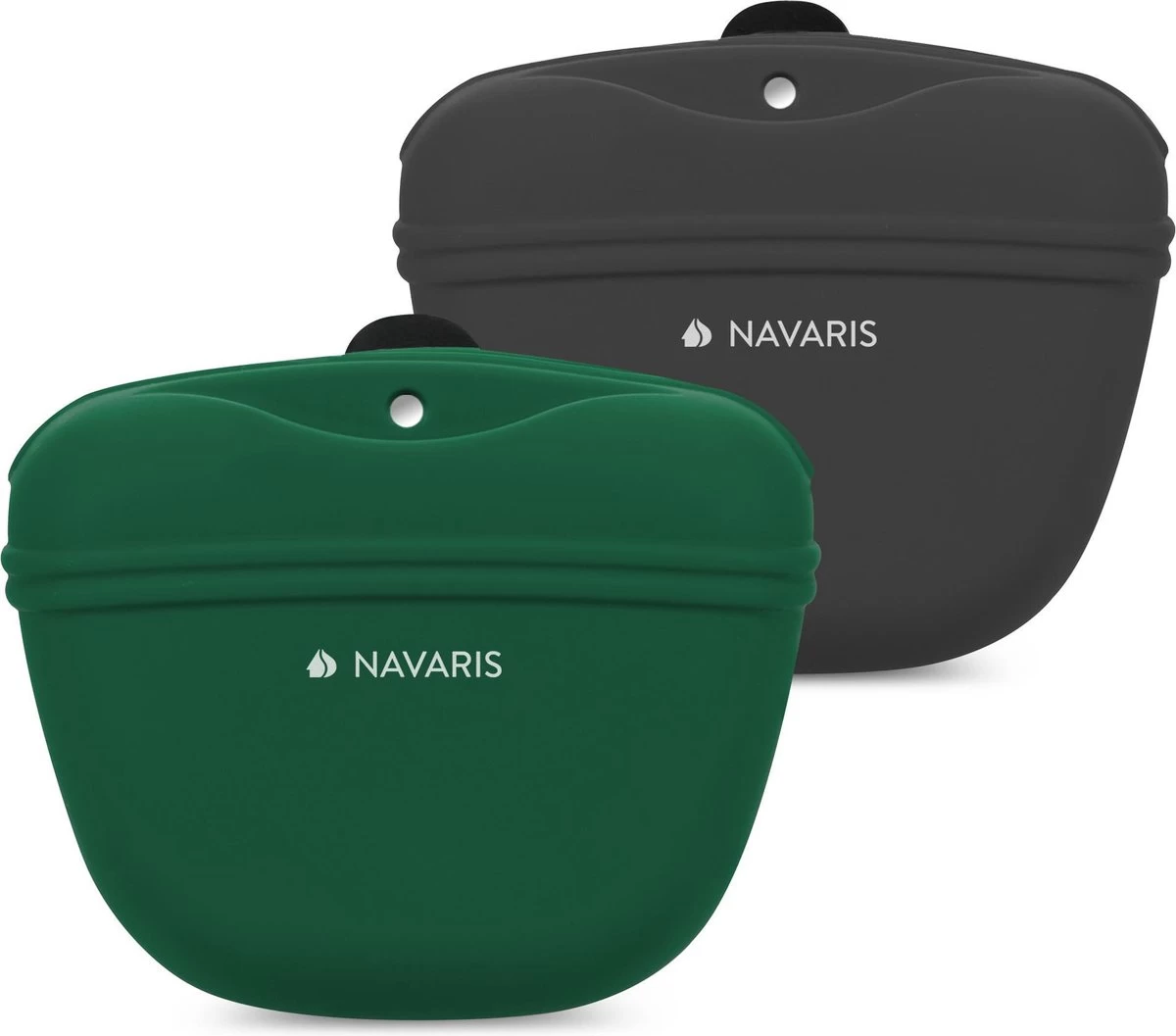 Navaris Honden Belongingszakje - Siliconen Voertasje - Set Van 2 - Traktatiezakje Voor Droogvoer En Natvoer - Met Magnetische Sluiting En Clip - Afbeelding 3