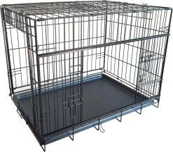 Adori Bench Met Schuifdeuren Zwart - Hondenbench - 61x46x53 Cm