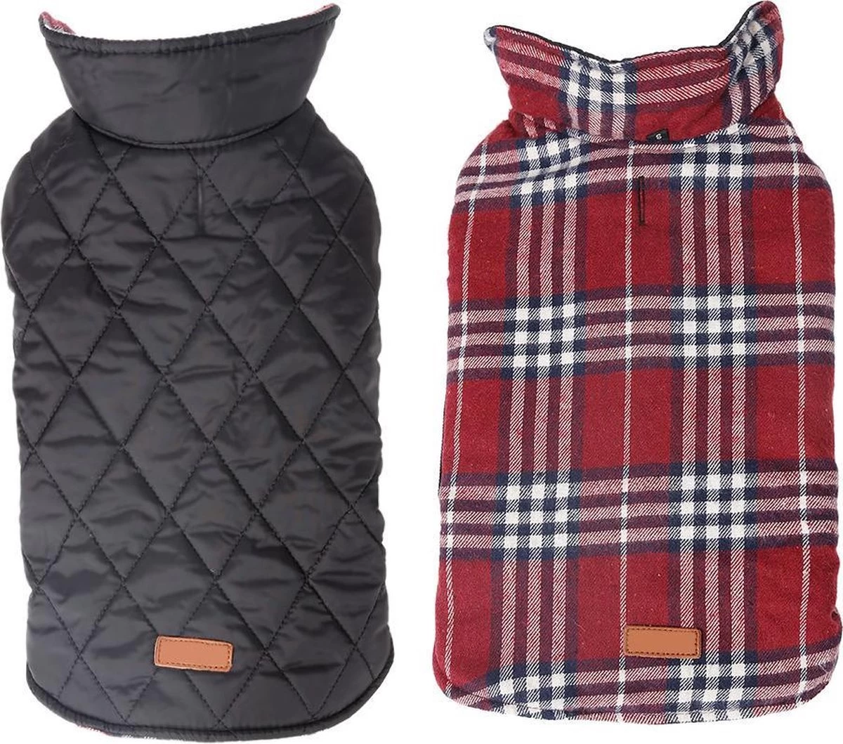 Stijlvol Omkeerbaar Winter Hondenjasje In Engelse Stijl - BEIGE - EXTRA LARGE (XL) - Afbeelding 3