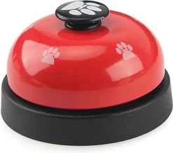 Merkloos Hondenbel Speeltje Voor Je Hond - Rood Zwart - Bel Voor Honden - Hondentraining - Honden - Training - Trainen - Hondenbel - Bel - Belletje - Hondenspeelgoed - Speeltje - Speelgoed - Puppytrainig - Puppie - Puppy - Spelen