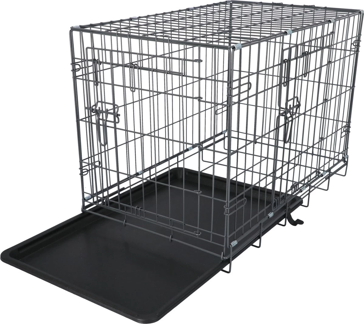 Adori Safety+ Bench Met 2 Deuren Grijs - Hondenbench - 75x46x53 Cm - Afbeelding 5