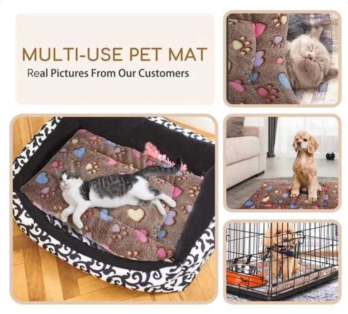 Nobleza Benchkussen - Dierenkussen - Hondenkussen - Kattenkussen - Benchmat - Dierenmat - Hondenmat - Kattenmat - Bruin - Maat S - Afbeelding 5