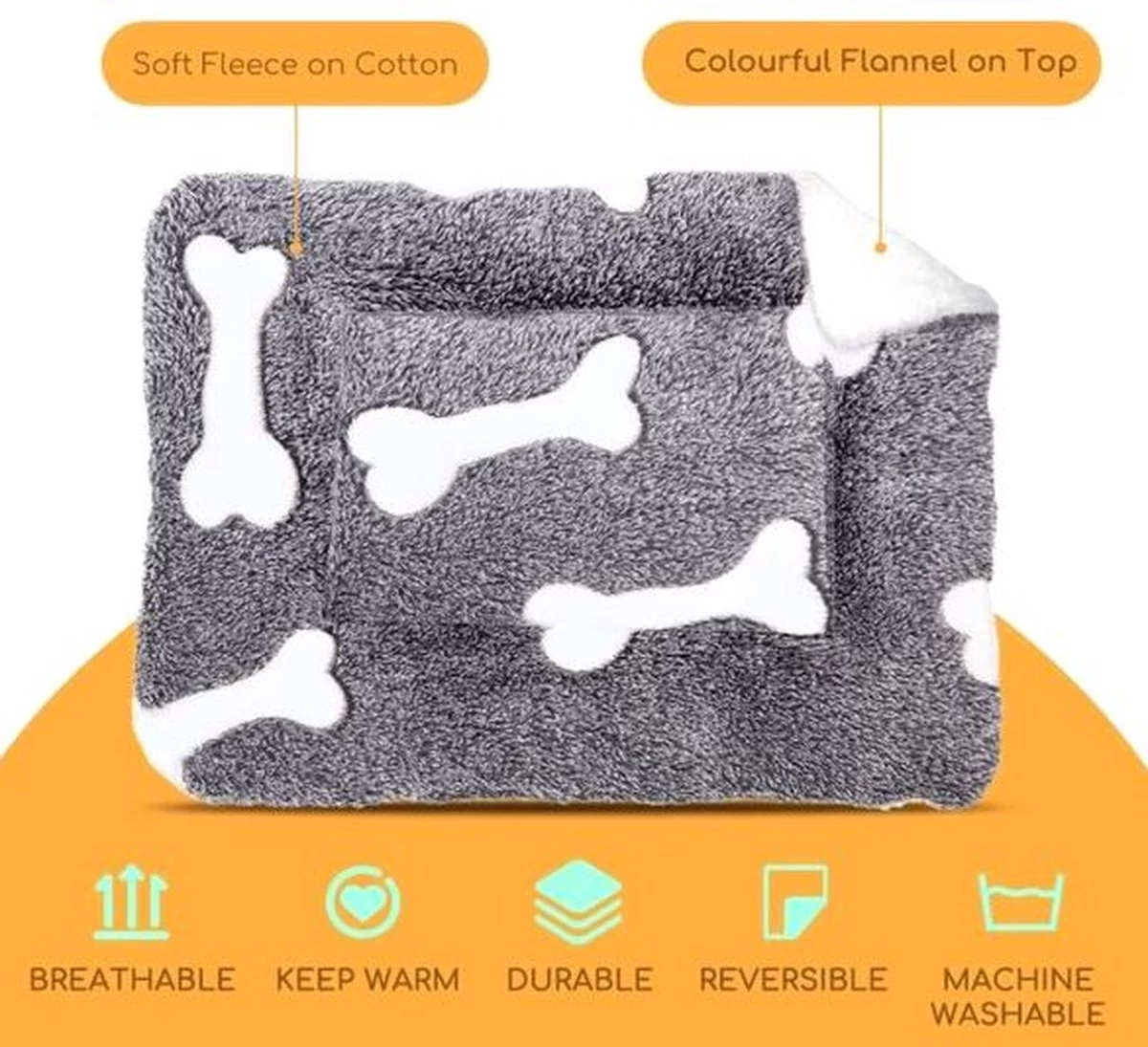Nobleza Benchkussen - Dierenkussen - Hondenkussen - Kattenkussen - Benchmat - Dierenmat - Hondenmat - Kattenmat - Grijs - Maat S - Afbeelding 8
